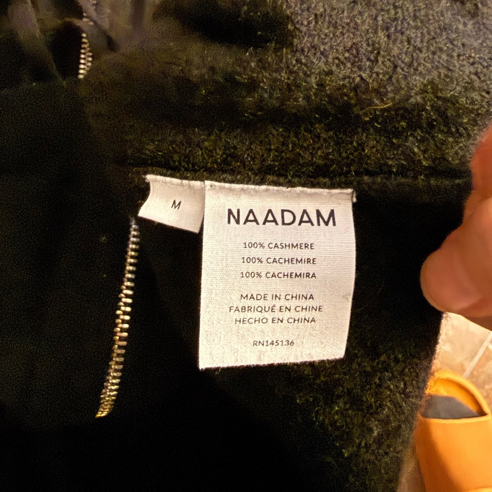 NAADAM - Signature Cashmere Cropped Zip Up Hoodie in Black - Picture 11 of 11